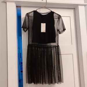 NWT Bershka Black Sheer Dress - SM